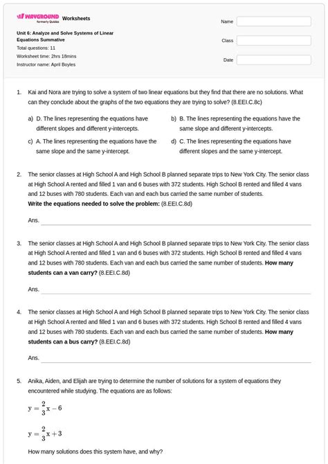 Image result for Solve Linear Equations Worksheet