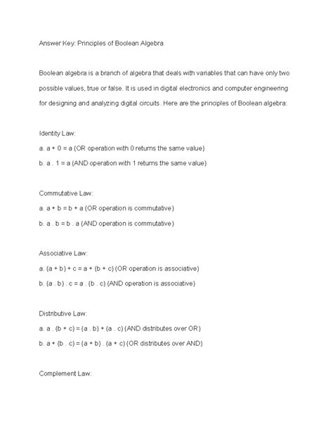 Afbeeldingsresultaten voor Boolean Algebra Principles