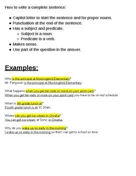 Image result for Examples of Complete Sentences