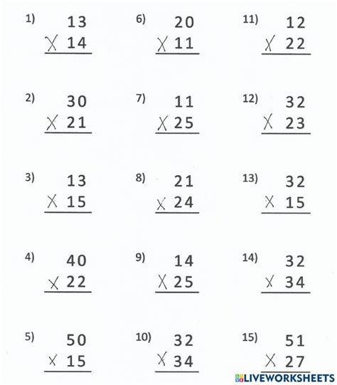 Image result for Two-Digit Multiplication Worksheets