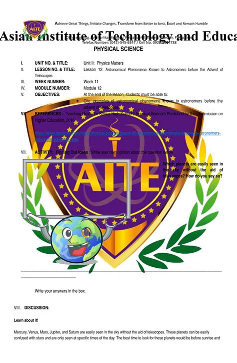 Image result for Physical Science Module 12 Worksheet Part2