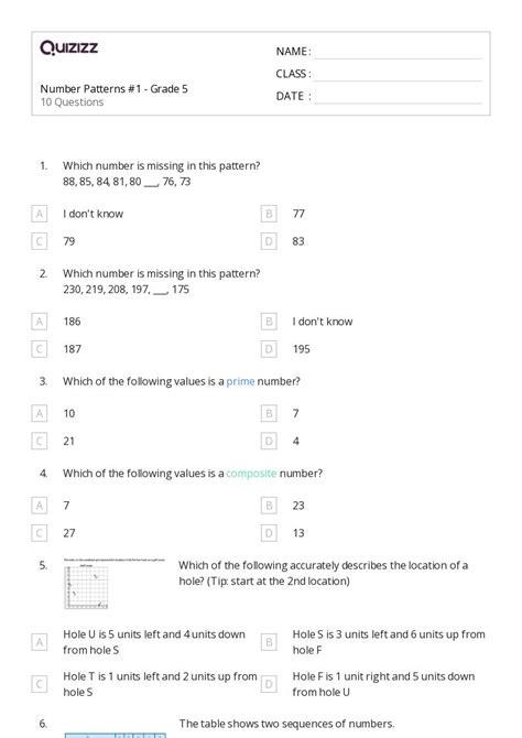 Numeric Patterns Grade 5 に対する画像結果