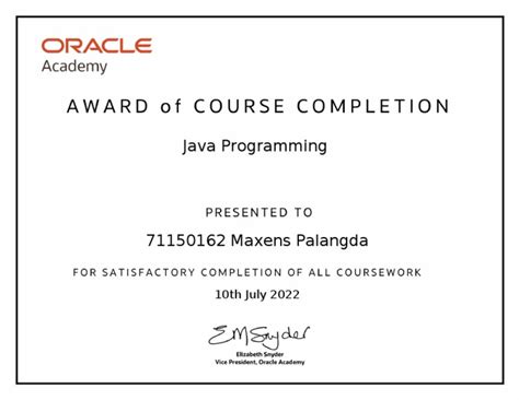Image result for Java Course Certificate
