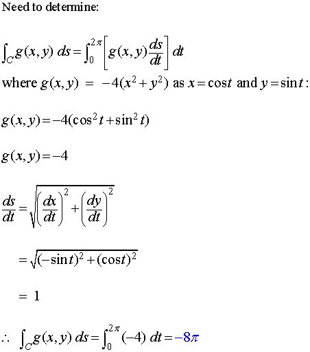 Toradh íomhá ar Finding Line Integral of a Scalar Function