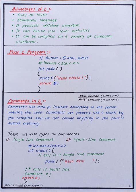 Toradh íomhá ar C Programming Notes Code with Harry