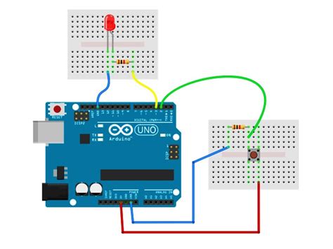 Image result for Arduino with Push Button and LED Code