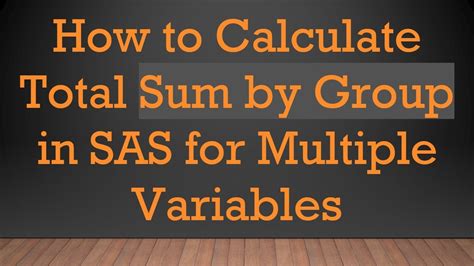 Image result for SAS Sum Syntax