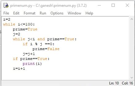 Image result for Prime Number Program in Python Print 1 to 100