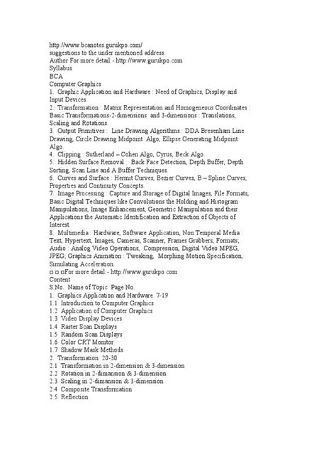 Image result for Computer Graphics Notes PDF for Engineering