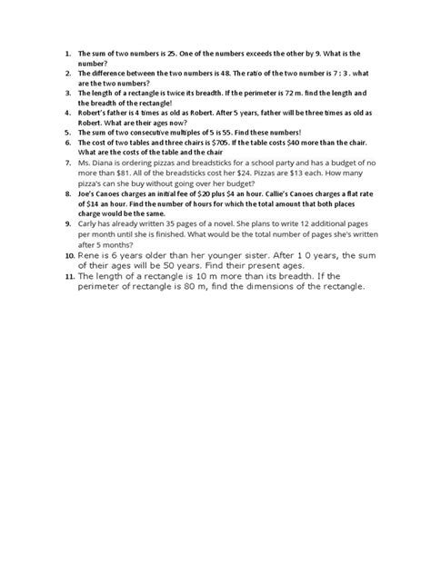 Linear Equation Word Problem Examples に対する画像結果