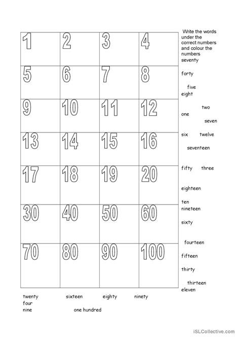 Numbers Worksheet English に対する画像結果