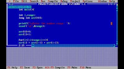 Fibonacci Series C Program に対する画像結果