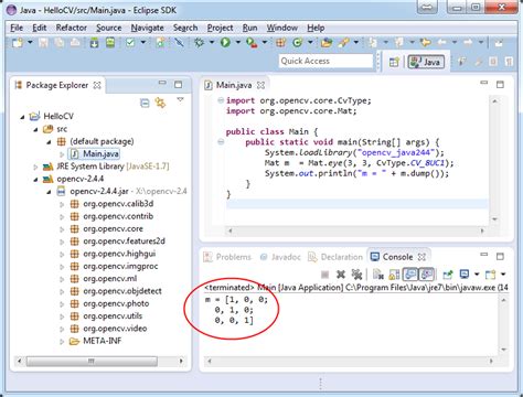 Run Java in Eclipse に対する画像結果