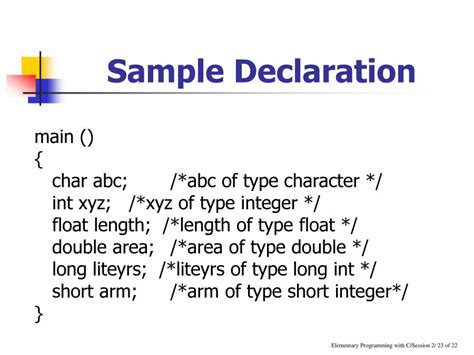 Data Types in C Programming PPT に対する画像結果