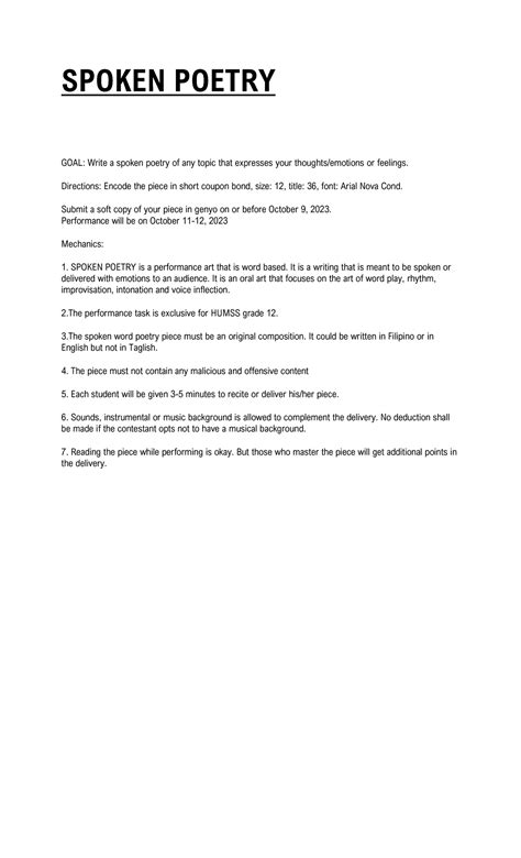 Image result for Spoken Poem Examples