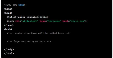 Image result for HTML Header Code