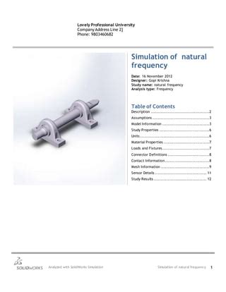 SolidWorks Simulation Natural Frequency に対する画像結果