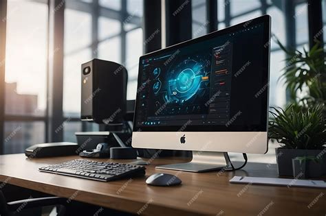 Premium Photo | Closeup of a sleek desktop setup in a modern office fe