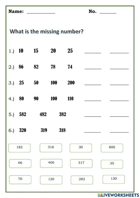 Missing Number Pattern Worksheets に対する画像結果