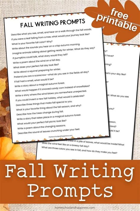 Image result for Free Printable Fall Writing Prompts