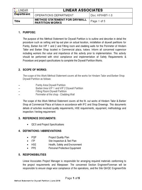 Method Statement for Gypsum Partition に対する画像結果
