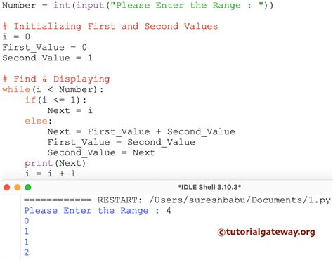 Bildergebnis für Fibonacci Series Python Program