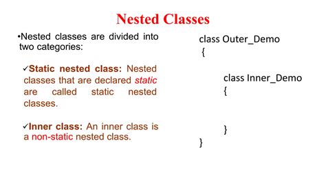 Afbeeldingsresultaten voor Nested Class vs Inner Class in Java