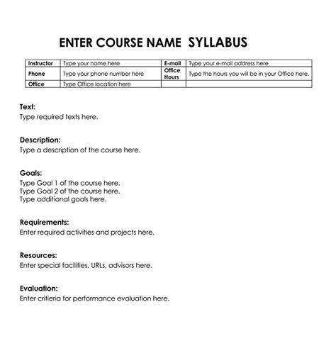 Image result for Course Syllabus Examples