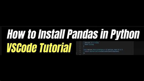 Image result for Install Pandas Python Visual Studio Code