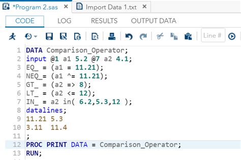 Comparison Operators SAS に対する画像結果