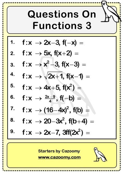 Image result for Basic Functions Worksheet