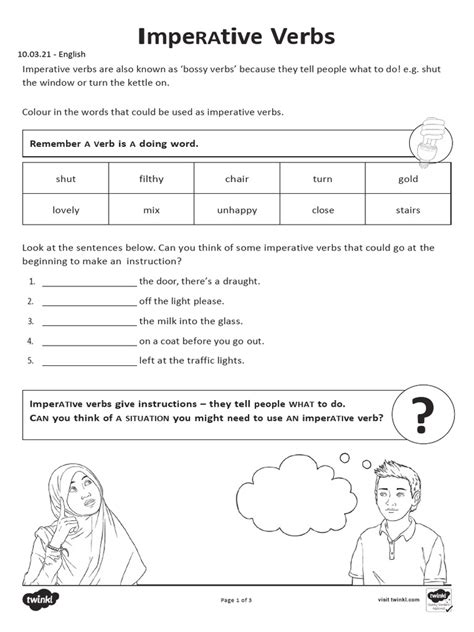 Imperative Mood Worksheet に対する画像結果