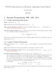 Image result for Introduction to Algorithms Cheat Sheet