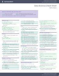 Image result for Python Data Science Cheat Sheet PDF