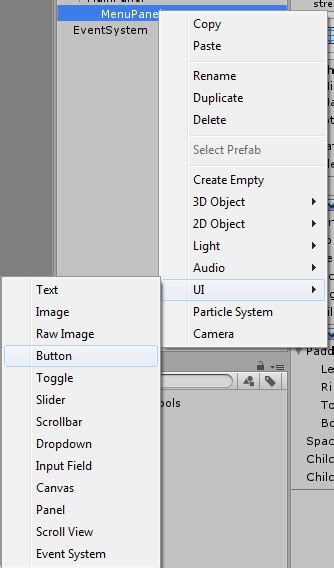 UI Menu 2D Unity に対する画像結果