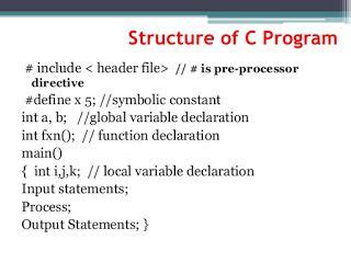 Image result for Basic Structure of the C Program W3school