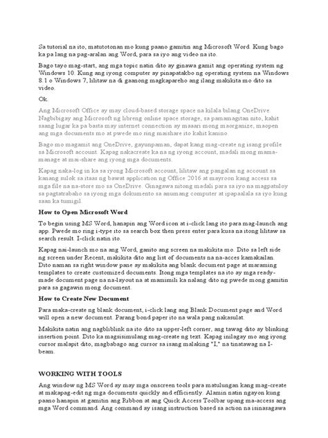 Image result for Tutorial Word Sunject