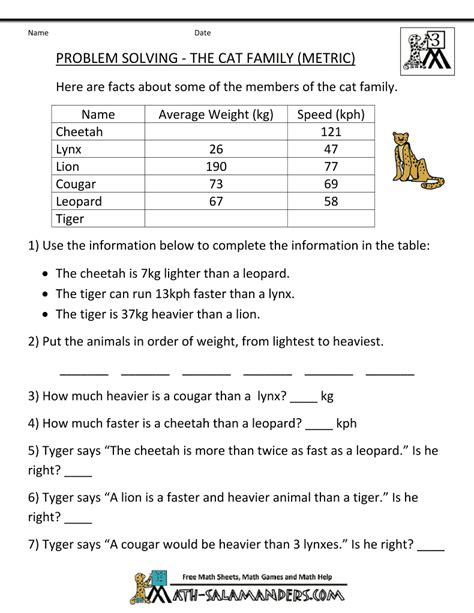 Image result for Word Problems 3rd Grade Math Worksheets