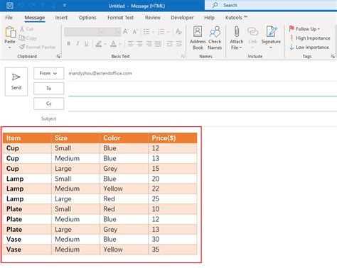 Image result for Embed Outlook Email in Excel