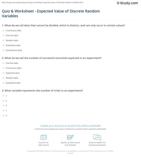Discrete Random Variable Examples Science에 대한 이미지 결과
