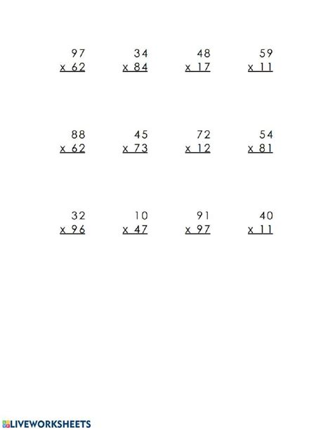 Image result for Two-Digit Multiplication Worksheets
