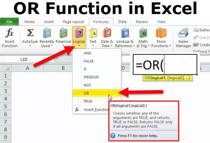 Image result for Formula of And/Or Function in Excel