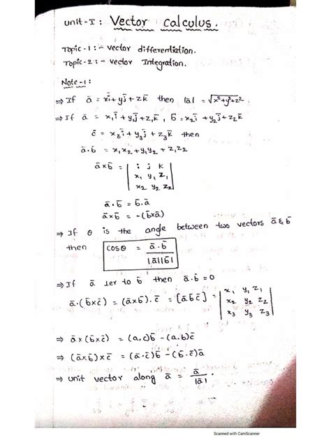 Image result for Vector Calculus PDF Notes