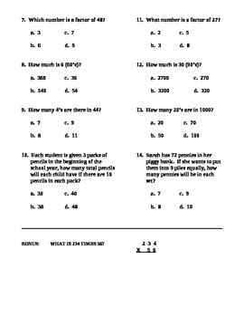 Image result for Math Test 10 Questions 3rd Grade