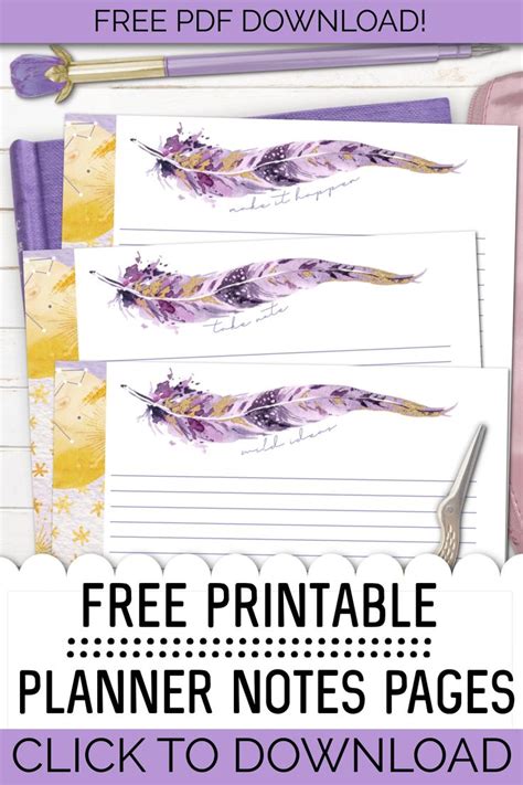 Image result for Free Printable Planner Notes Page