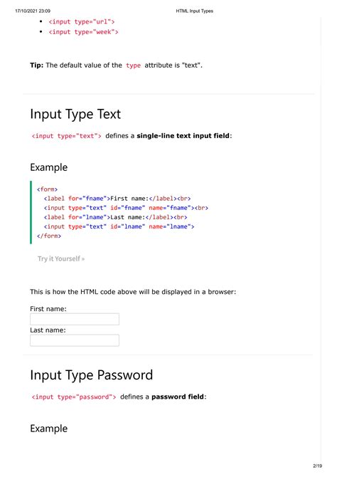 Image result for HTML Input Types