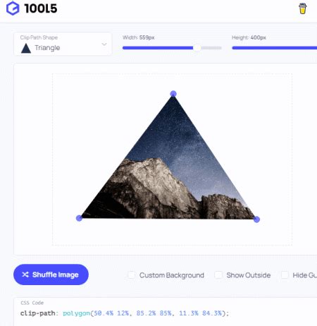 Toradh íomhá ar CSS Generator Online