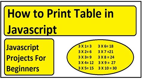 Image result for How to Print Table in JavaScript