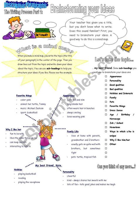 Writing Brainstorming Worksheet に対する画像結果