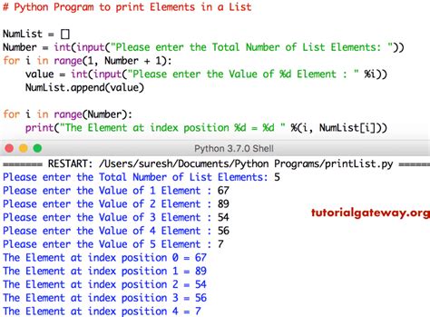 Image result for Python Print Element From List